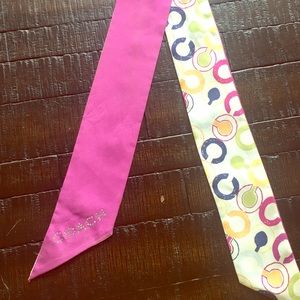 100% Authentic Coach Silk Handbag/ponytail scarf